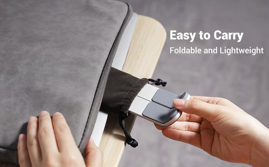 UGREEN UG-40289 Aluminum Foldable Laptop Stand - Silver - Foldable & Portable - 5 Level Height Adjustment - Support laptop up to 8"-17.3" iPad Mini/ Macbook Pro