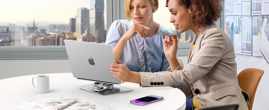 UG-90849 - UGREEN Laptop Stand for Desk Adjustable 360 Rotating Base Compatible with MacBook Pro Air Stand, Lenovo Ideapad 3, Dell Chromebook, HP Notebook up to 17.3 Inch