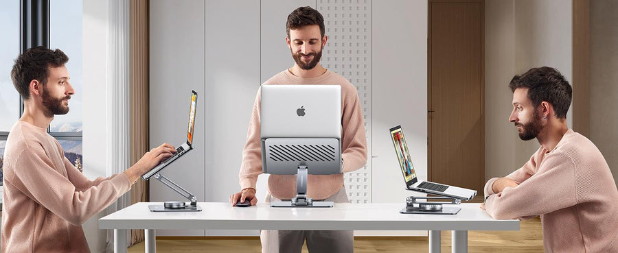 UG-90849 - UGREEN Laptop Stand for Desk Adjustable 360 Rotating Base Compatible with MacBook Pro Air Stand, Lenovo Ideapad 3, Dell Chromebook, HP Notebook up to 17.3 Inch
