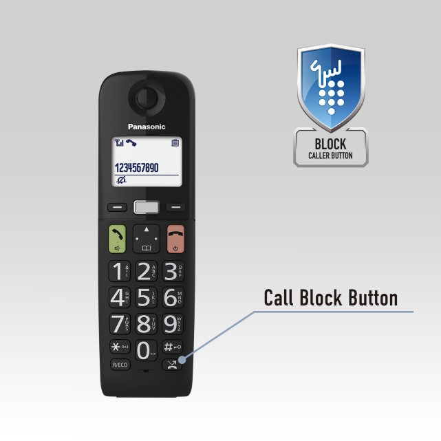 KX-TGU120AZB - PHONE CORDLESS SINGLE LARGE BUTTON