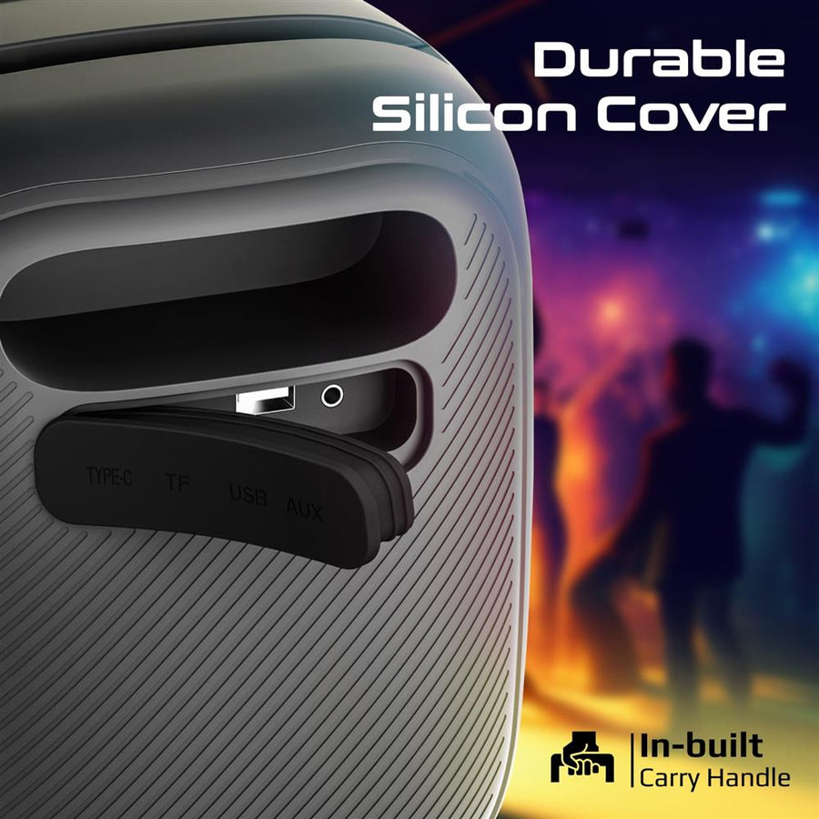 Promate STRIKE-40 - 40W Portable BT Speaker w/ Dynamic RBG Lights. Up to 6 Hours Playback AUX