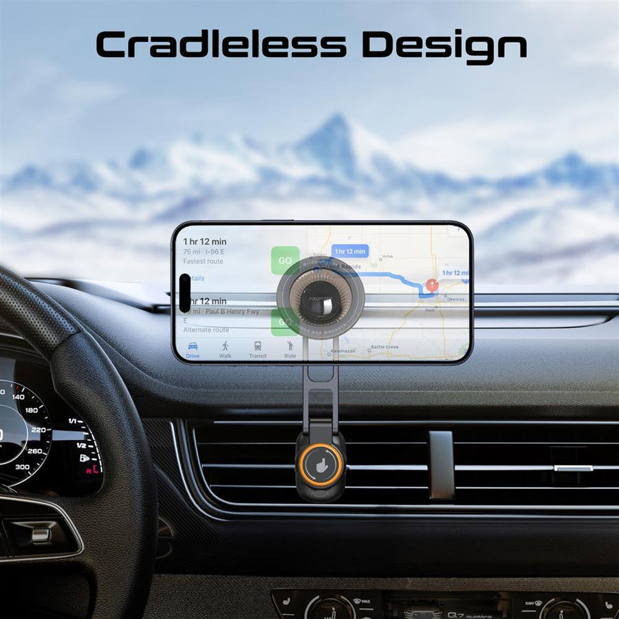 Promate BRIDGEMOUNT - MagGrip 360 Rotatable Smartphone Holder w/ AC Vent Mount. Secure Anti-Slip Mount