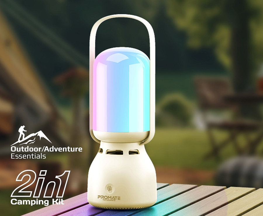 Promate CAMPMATE-5 - 2-in-1 Portable Camping LED Multifunctional Speaker Light 2400mAh Built-in Battery 5W