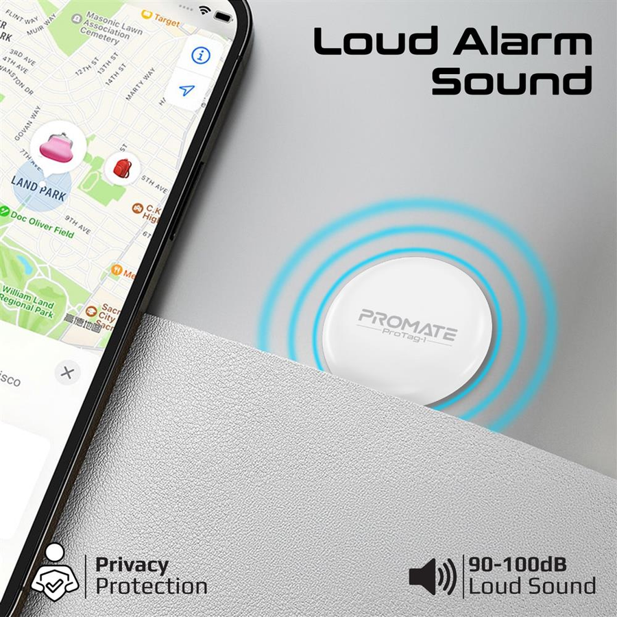 Promate PROTAG-1 - Smart Bluetooth Tracker Tag w/ Smart Precision Positioning. Ultra-compact