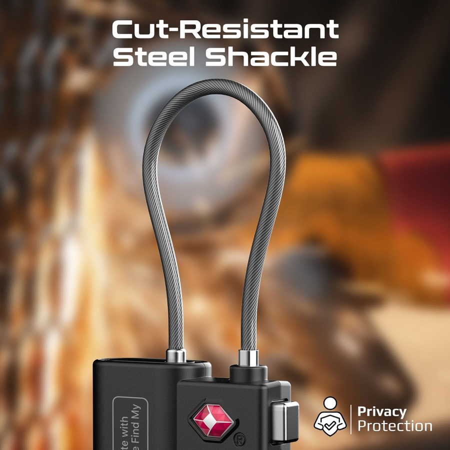 Promate TAGLOCK - TSA Luggage Lock w/ Smart Precision Tracking Tag. Works w/ Apple Find My APP