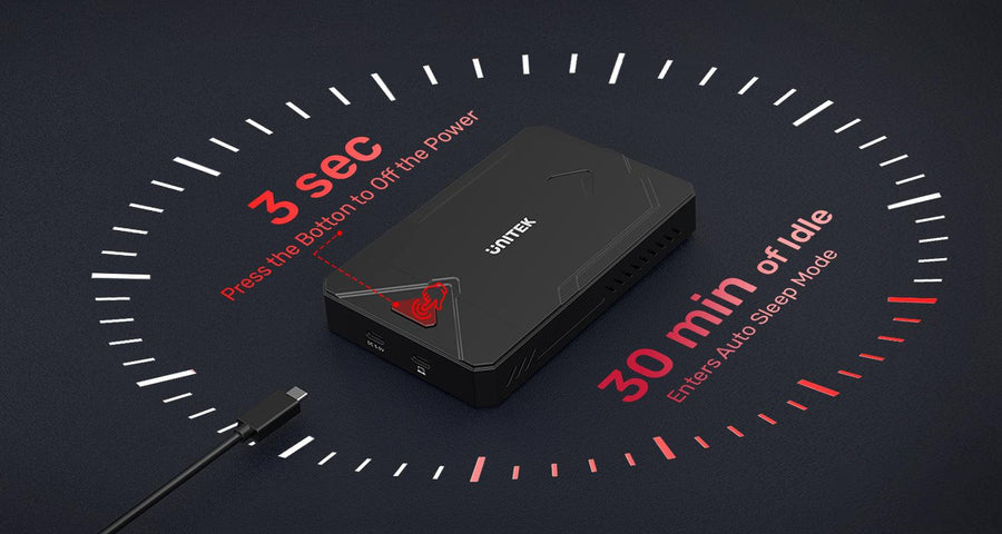 Unitek S1229C - M.2 NVMe & SATA SSD Enclosure. M Key M.2 NVMe SSDs & 2.5