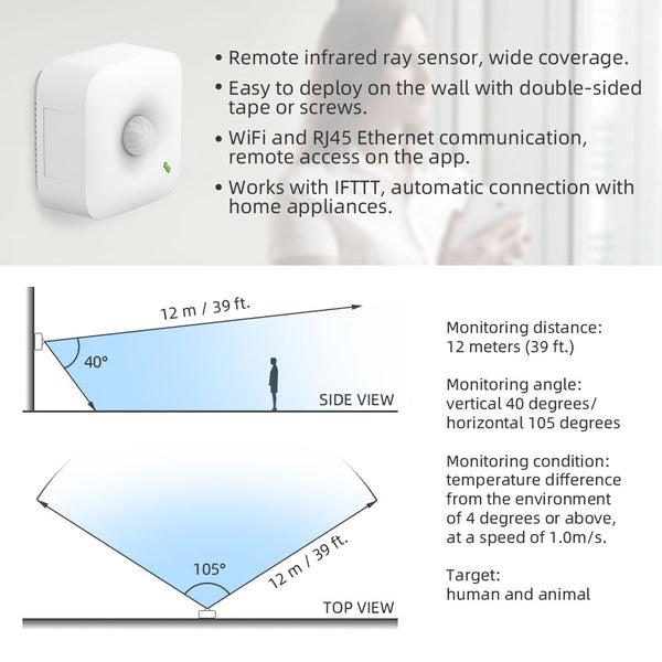 MS1P - Ubibot MS1P Cloud-Supported WiFi, PoE Ethernet Powered Remote Infrared Motion Sensor