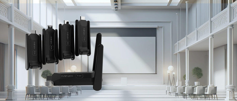 MINIX B14 - 1-In-4-Out 1080P Wireless HDMI Extender up to 50m. Simultaneous Connection