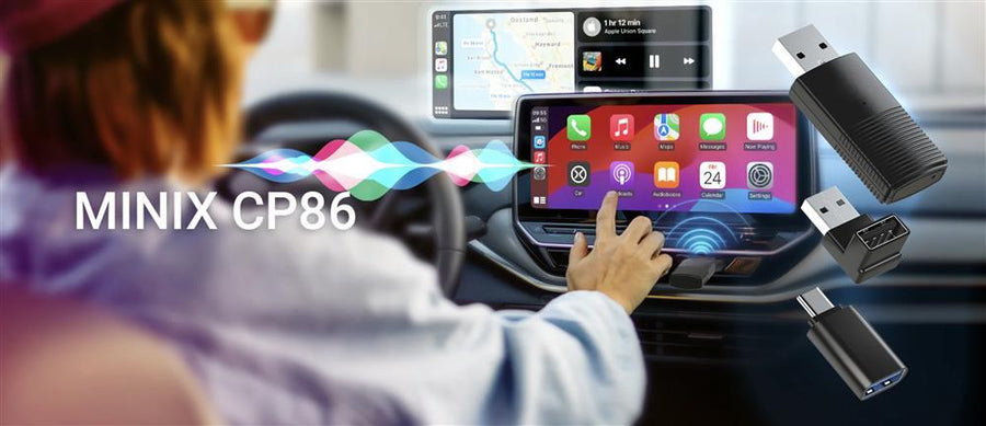 CP86-AA - OTTOCAST CARPLAY & ANDROID AUTO TO WIRELESS USB ADAPTER MINI 2-IN-1