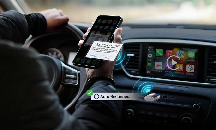 CP86-AA - OTTOCAST CARPLAY & ANDROID AUTO TO WIRELESS USB ADAPTER MINI 2-IN-1