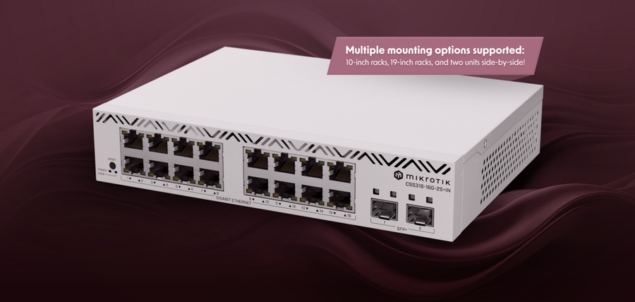 CSS318-16G-2S+IN - MikroTik CSS318-16G-2S+IN 16 Port Gigabit Cloud Smart Switch with 10G SFP+