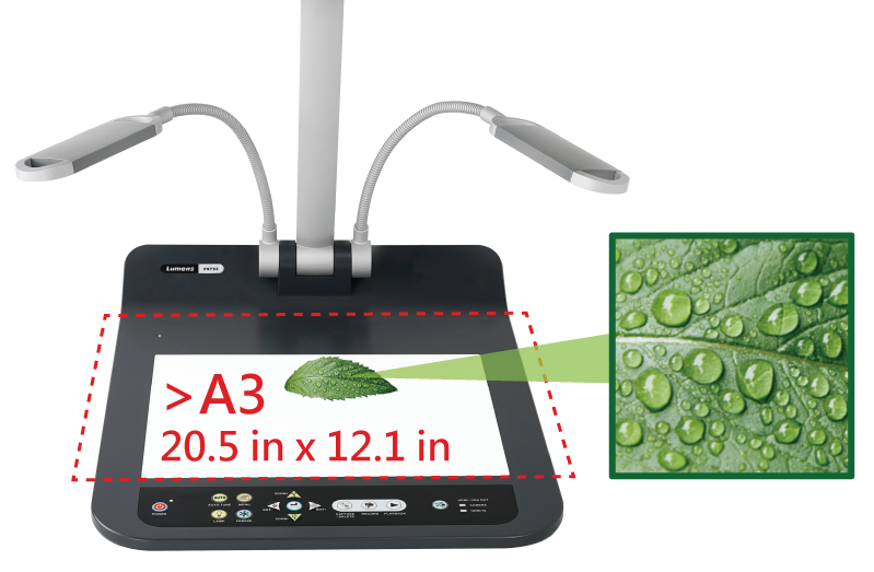 Lumens PS753 - 4K Desktop Document Camera with HDMI/VGA/USB and IP streaming
