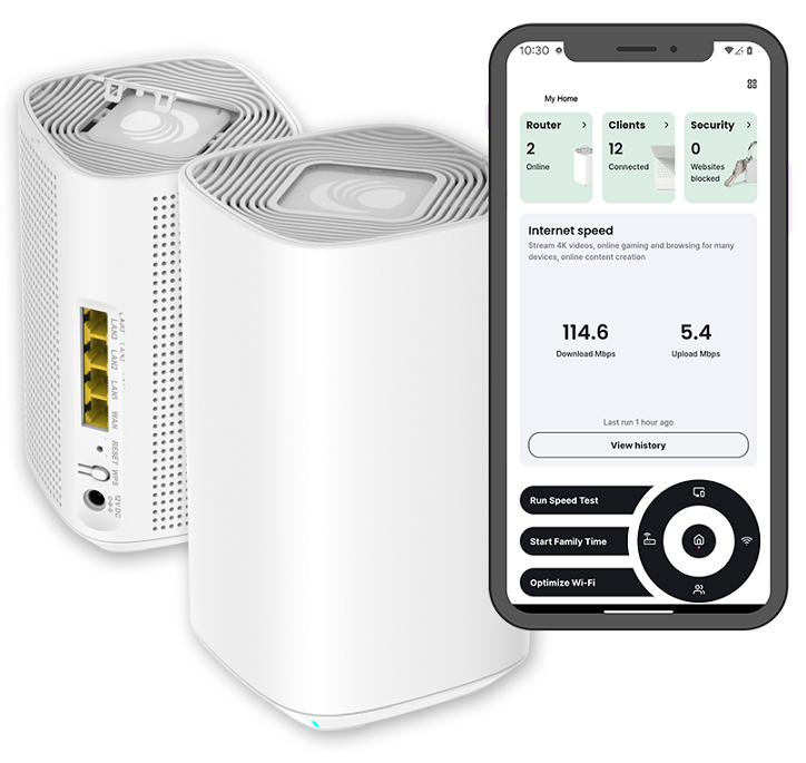 Cambium Networks RV22 - Cambium RV22 Dual Band Gigabit Wi-Fi 6 Home Mesh Router