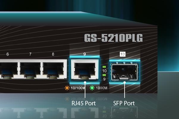 EDIMAX GS-5210PLG - 10 Port Gigabit PoE+ Web Smart Switch 1 SFP Ports