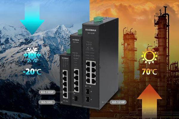 EDIMAX IGS-1105P - Industrial 5-Port Gigabit PoE+ DIN Rail Switch