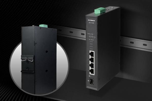 EDIMAX IGS-1105P - Industrial 5-Port Gigabit PoE+ DIN Rail Switch