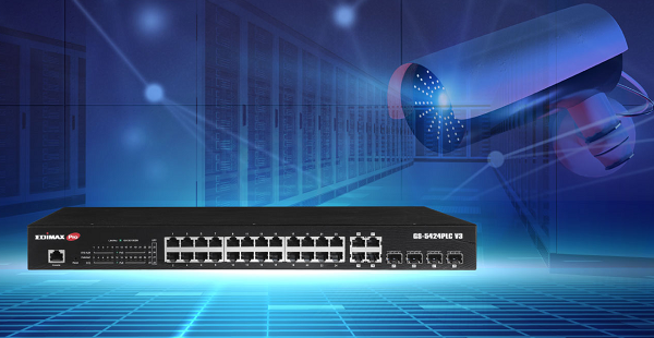 EDIMAX GS-5424PLCV3 - 28 Port Surveillance Long Range Gigabit PoE+ Web Smart Switch