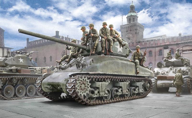 Italeri 1-6568 - ITALERI 1/35 M4A1 SHERMAN W/INFANTRY