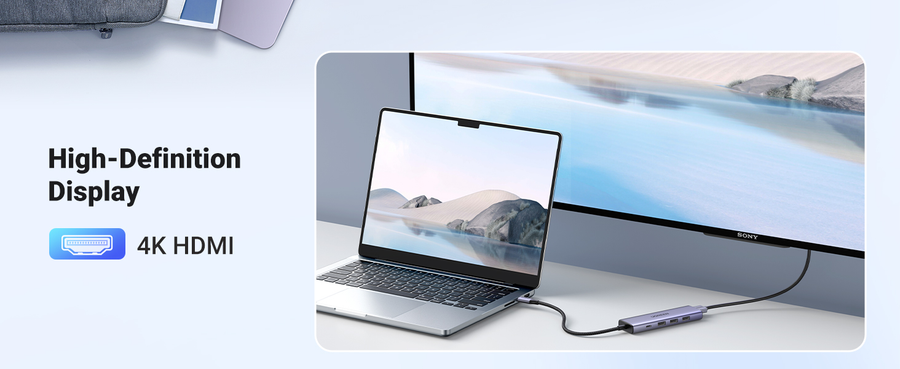 UG-15596 - UGREEN Revodok USB C Hub 5 in 1 3 USB-A 3.0  HDMI  PD 4K 30Hz
