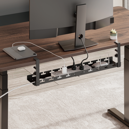 BRATECK CC11-10-2 - Extendable Clamp-On Under Desk Cable Management Tray Clamp Mounting