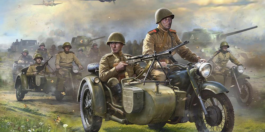 Zvezda Z6277 - ZVEZDA 1/72 SOWJETISCHES M-72 SEITENWAGENMOTORRAD