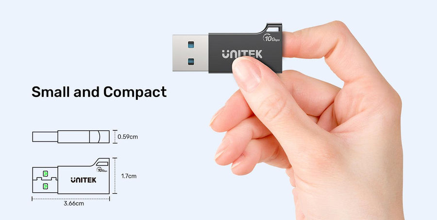 Unitek A1049A - 10Gbps USB-A to USB-C Adapter. Supports Data Sync & 3A Fast