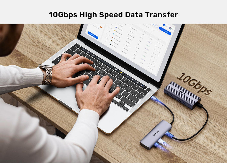 Unitek H1112D - 4-in-1 10Gbps USB Multi-Port Hub w/ USB-C Connector. 2x USB-A & 2x USB-C Ports.