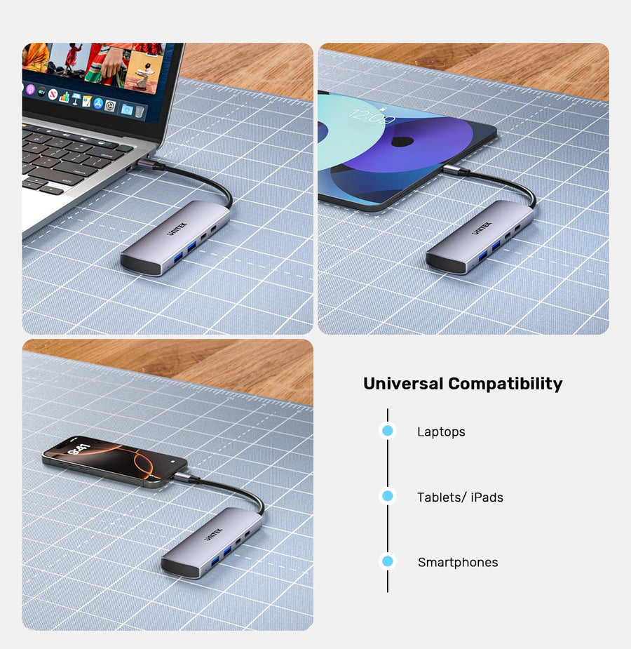 Unitek H1112D - 4-in-1 10Gbps USB Multi-Port Hub w/ USB-C Connector. 2x USB-A & 2x USB-C Ports.