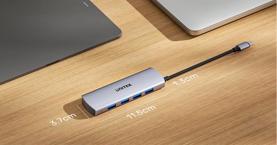 Unitek H1112E - 4-in-1 10Gbps USB Multi-Port Hub w/ USB-C Connector. Includes 4x USB-A Ports.