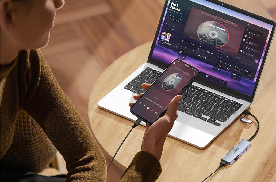 Unitek H1320A - 5-in-1 5Gbps USB Multi-Port Hub w/ USB-C/A Connector. 3x USB-A Ports & SD Card.