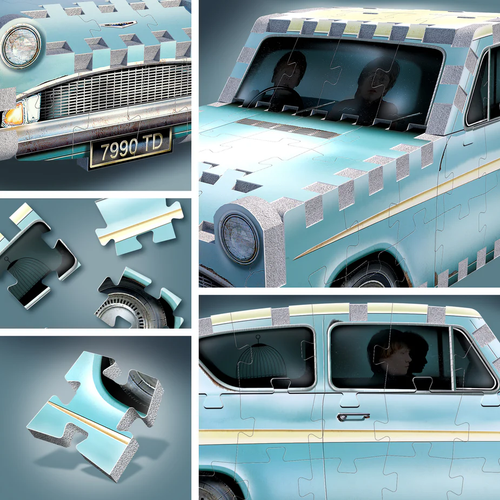 WREBBIT3D PUZZLES W3D-0202 - WREBBIT3D: FLIEGENDER FORD ANGLIA MINI