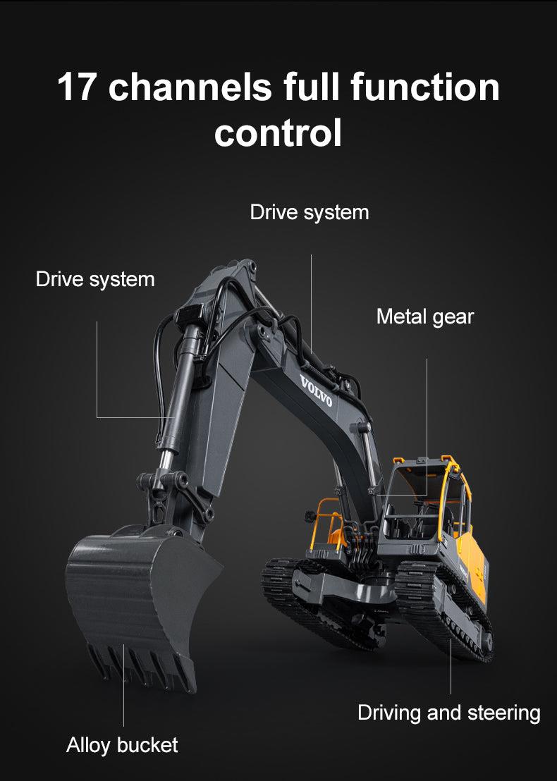 CADA/DOUBLE E E598-003 - DOUBLE E: 1:16 VOLVO EC160E EXCAVATOR PRO ALLOY R/C