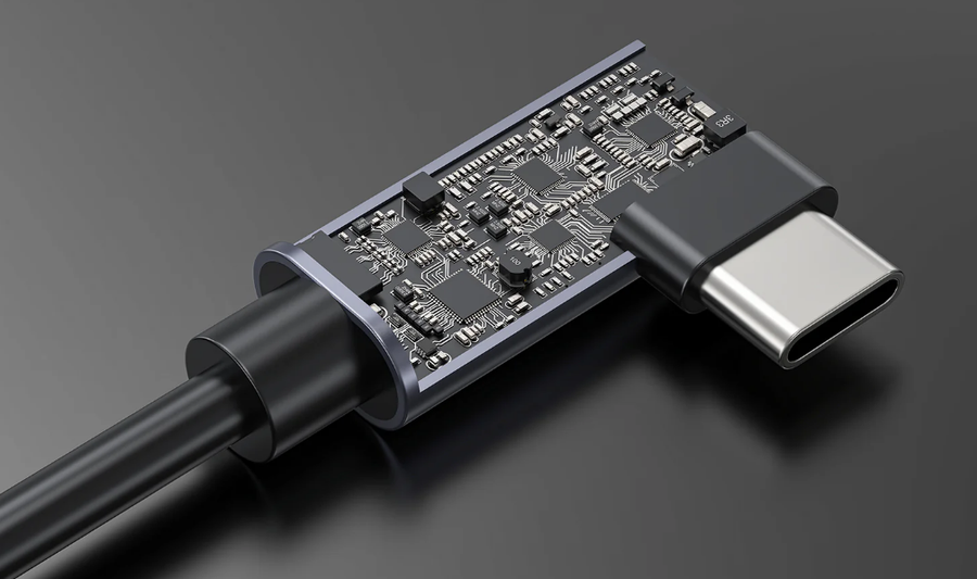 Unitek C14147A - 0.5m 100W Right Angle USB-C to Right Angle USB-C Cable. PD3.0/QC3.0 Fast Charging