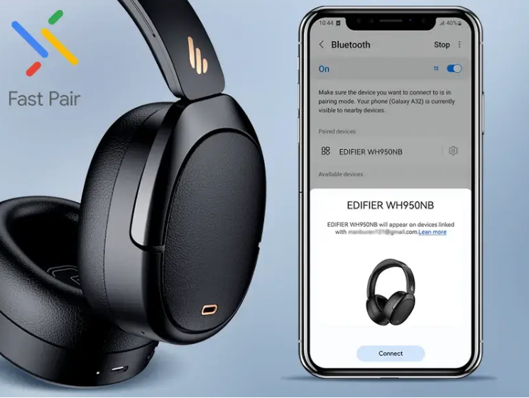 Edifier  WH950NB (2025 Upgrade) Wireless Over-Ear Noise-Cancelling Headphones - White