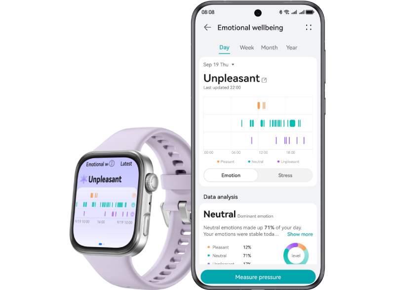 Huawei Watch FIT 4  Smart Watch - Purple with Flouroelastomer Strap