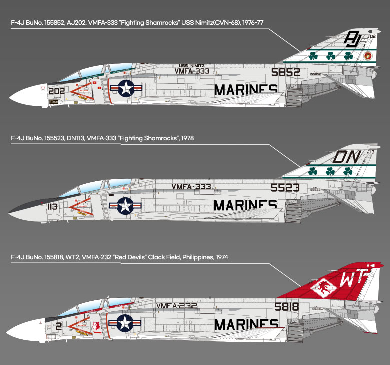 Academy 9-12356 - ACADEMY1/48 USMC F-4J PHANTOM II "SHAMROCKS"
