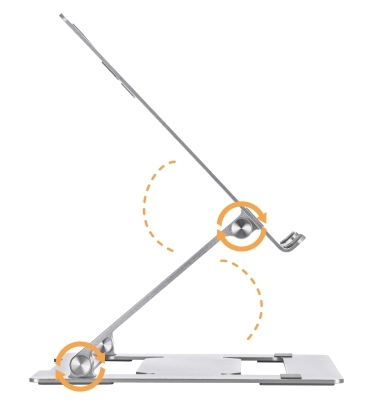 Bracom BT-FSAAS03-8S - Foldable Stepless Adjustment Aluminium Riser For Most 11"-17" laptops, tablets, and E-Readers