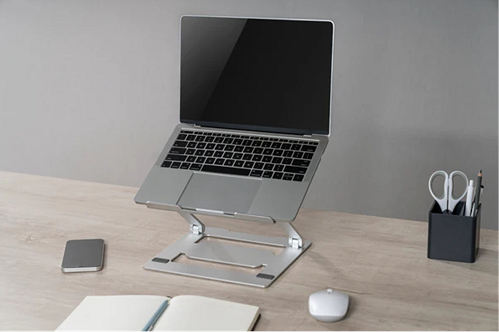 Bracom BT-FSAAS03-8S - Foldable Stepless Adjustment Aluminium Riser For Most 11"-17" laptops, tablets, and E-Readers
