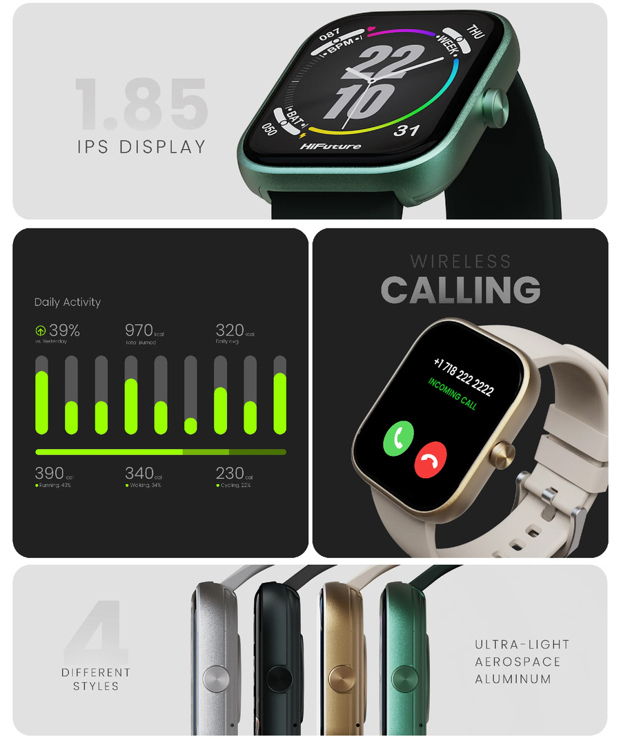 LUME-DGRN - HiFuture LUME Smartwatch Dark Green