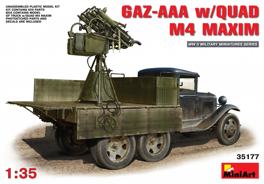 Miniart 2-35177 - MINIART 1/35 GAZ-AAA W/QUAD M4 MAXIM