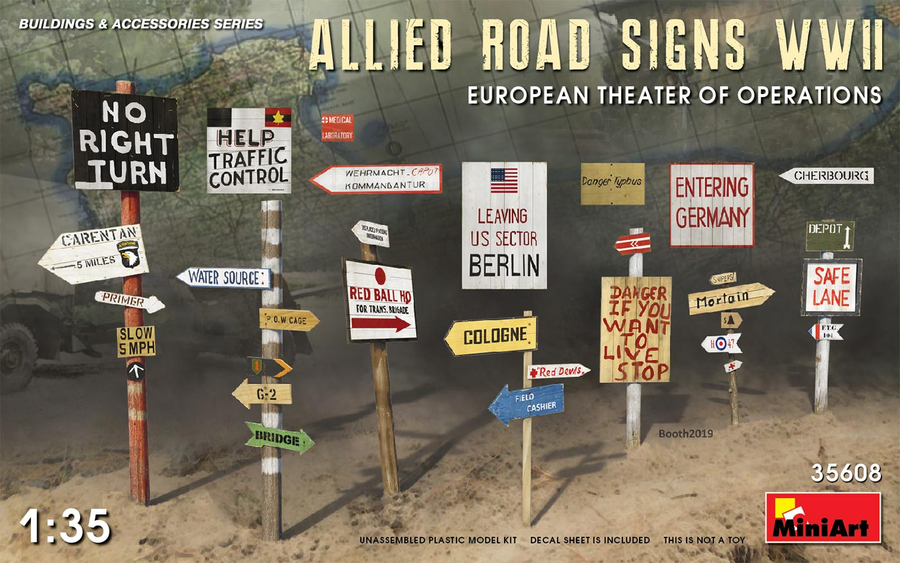 Miniart 2-35608 - MINIART 1/35 ALLIED ROAD SIGNS WW2 EURO