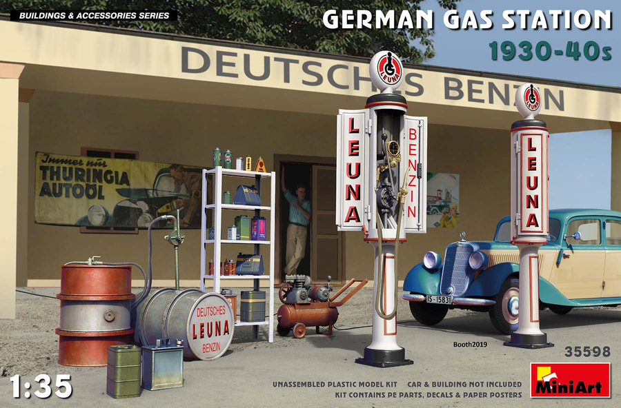 Miniart 2-35598 - MINIART 1/35 GERMAN GAS STATION 30/40's