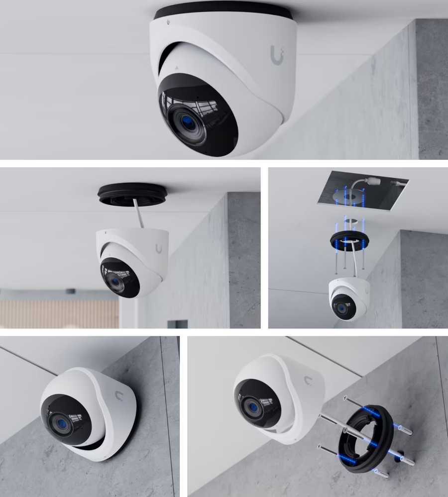 Ubiquiti UVC-G6-TURRET-W - UniFi Protect G6 Turret Camera 8 Megapixel 4K 30m Infrared IK04 IP66 White