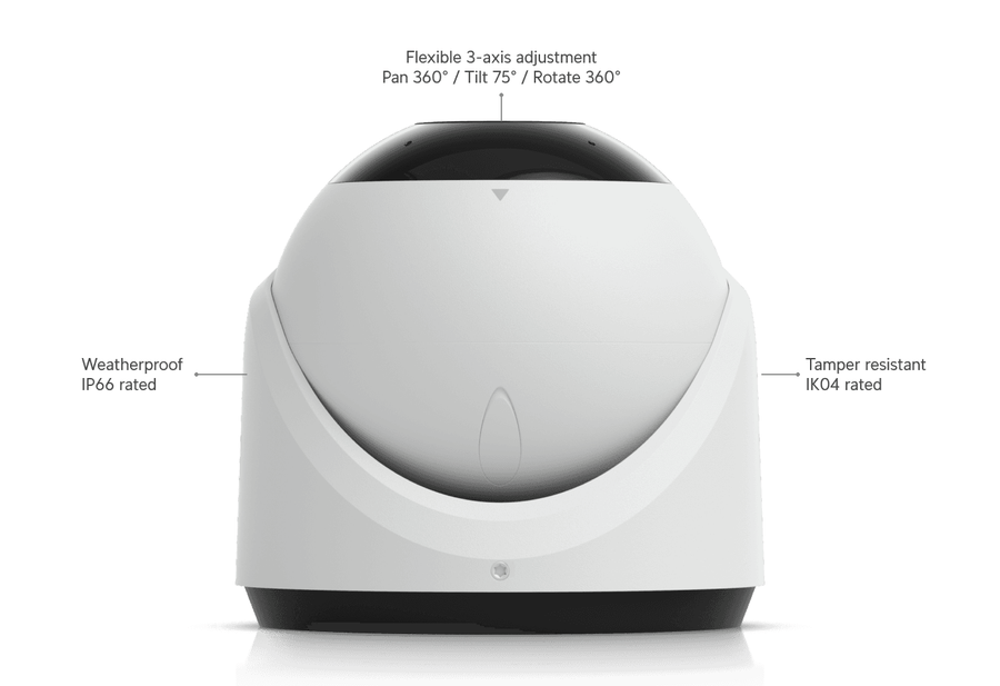 Ubiquiti UVC-G6-TURRET-W - UniFi Protect G6 Turret Camera 8 Megapixel 4K 30m Infrared IK04 IP66 White