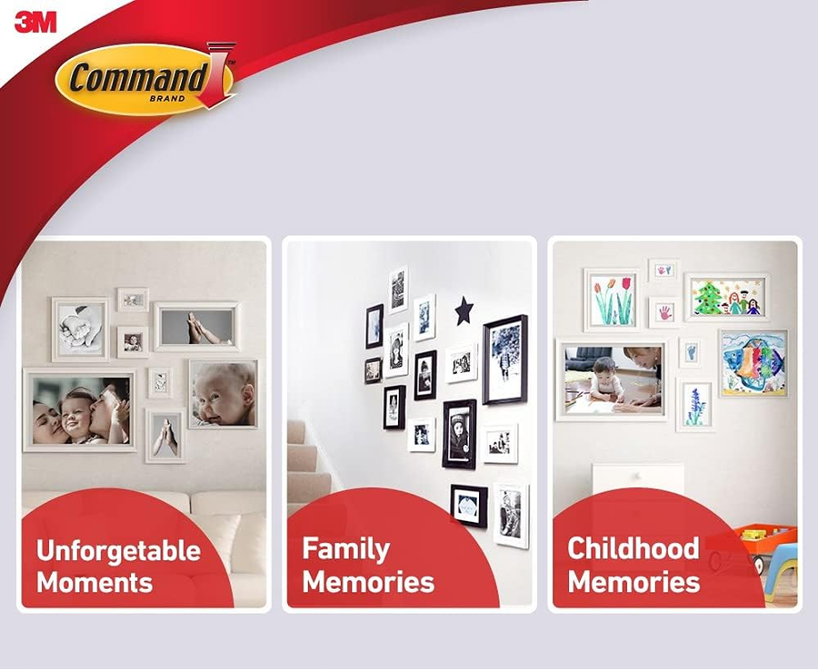 7100333218 - Command Picture Hanging Strips 17201 Medium White, Pack of 4 Sets