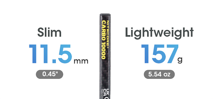 CARBO 10000 - NITECORE 10;000MAH POWER BANK ULTRA LIGHTWEIGHT CARBON FIBER ENERGY BRICK