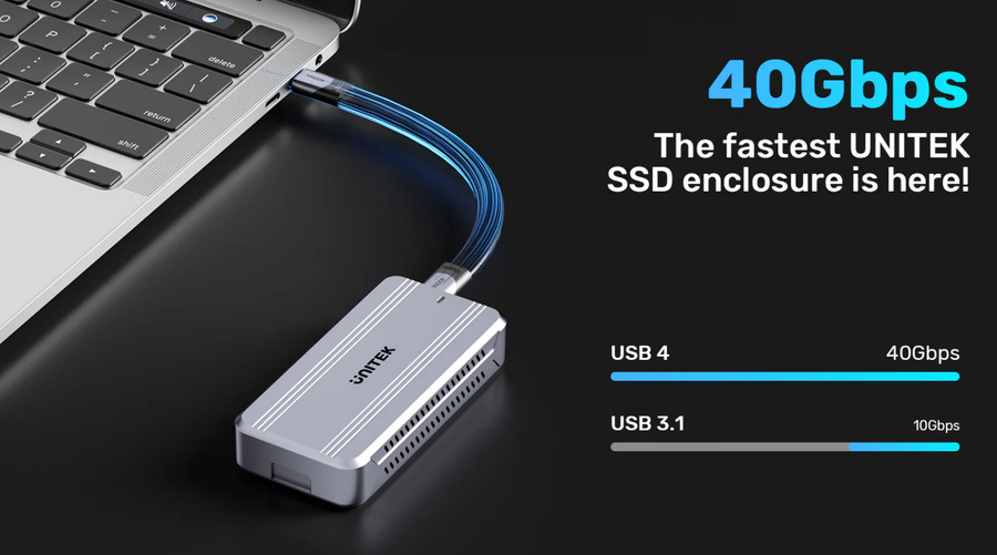 Unitek S1242A - Solid Force Reefer TurboCool USB4 40Gbps M.2 SSD Enclusure Cooling Fan. M/BandM Key