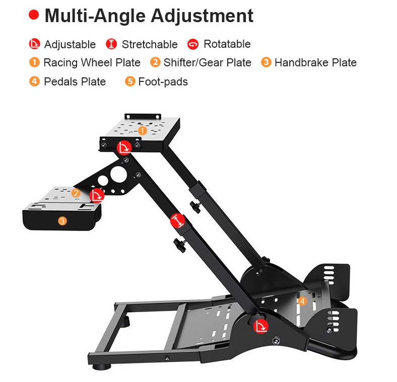 PXN-A10 - PXN-A10 Adjustable Racing Sim Frame Black
