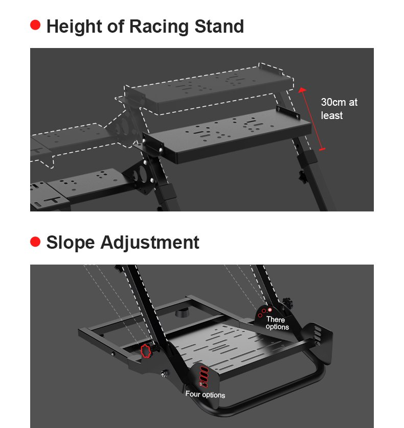 PXN-A10 - PXN-A10 Adjustable Racing Sim Frame Black