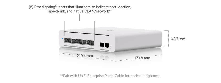 USW-Pro-XG-8-PoE - Ubiquiti UniFi Professional XG 8-port 10GbE Layer 3 Etherlighting PoE++ Switch
